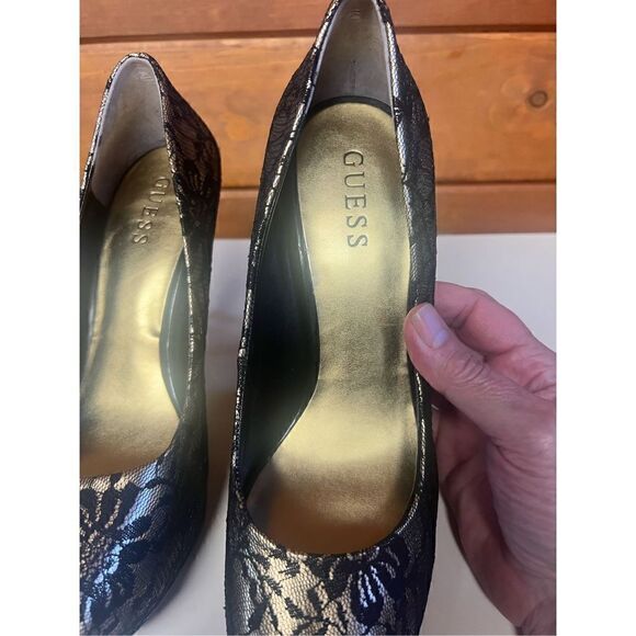 Guess * Fabric Lace * peek a toe * Heels * Sz 8.5 NIB - Picture 9 of 12